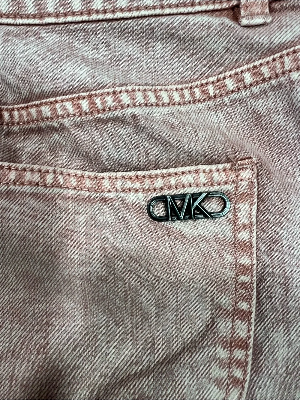 Michael Kors Garment Dyed Rose Denim Mini Skirt